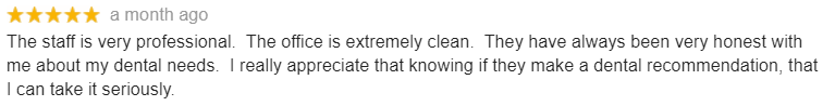 Google Review at Dental Care Group