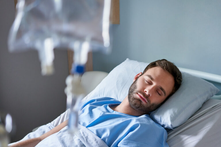 man receiving iv sedation