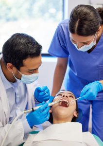 patient at dental checkup