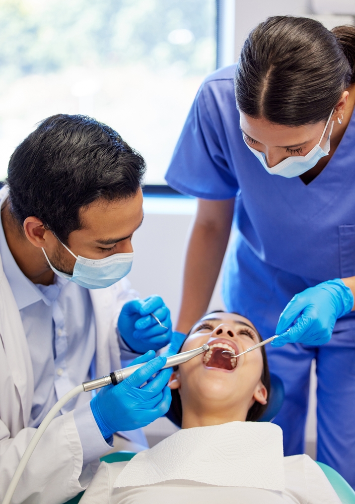patient at dental checkup